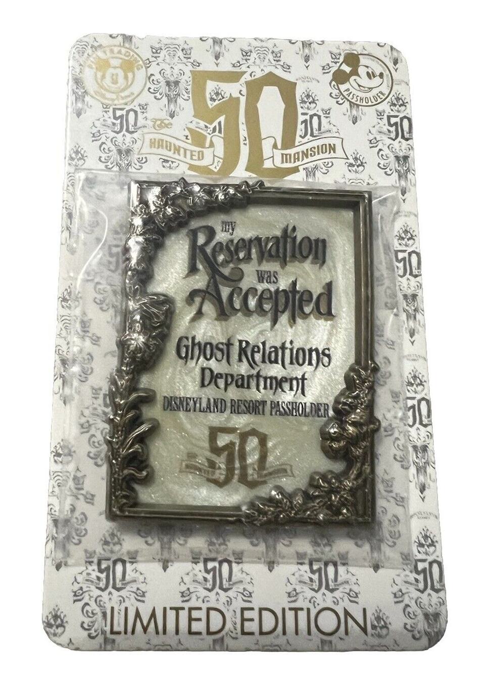 Disney Parks Haunted Mansion 50th Pin Disneyland Ghost Reservation Accepted